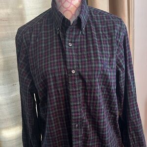 Classic Green and Red Plaid Men's Shirt Ralph Lauren large